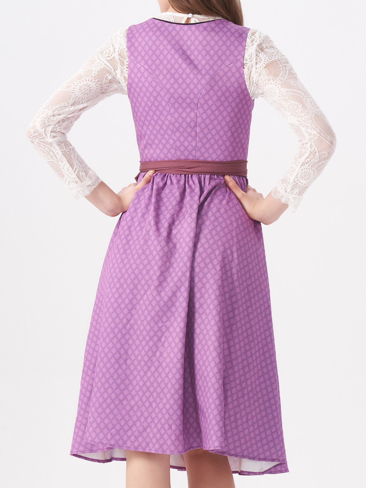 Modernes Grün Dirndl mit schmaler Taille und kurzem Rock