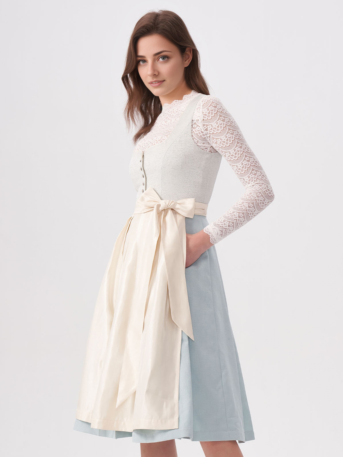 Pinkes Samt Dirndl in eleganter Ausführung