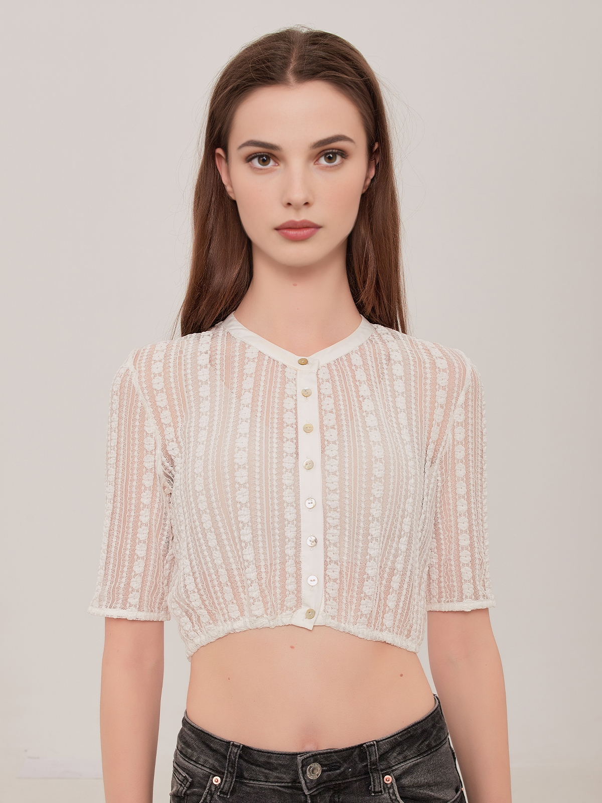 Ehreer Dirndl Bluse in Weiß